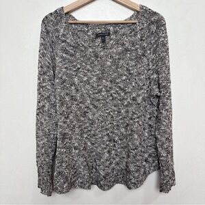 Eileen Fisher Womens Xlarge Marble Chunky Knit Linen Sweater